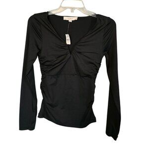 NWT Loft Ruched Deep V-Neck Top